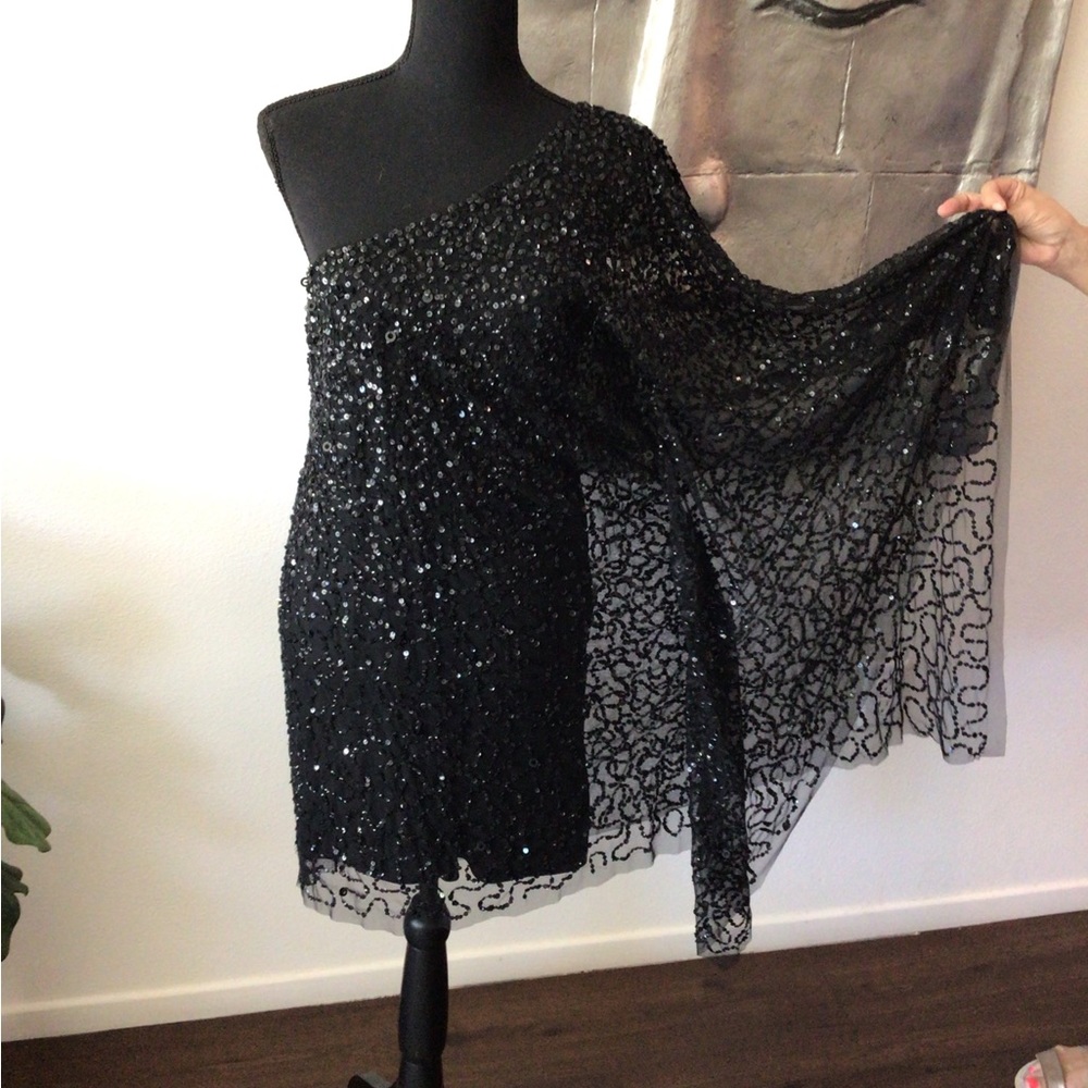 Black sequence cocktail dress